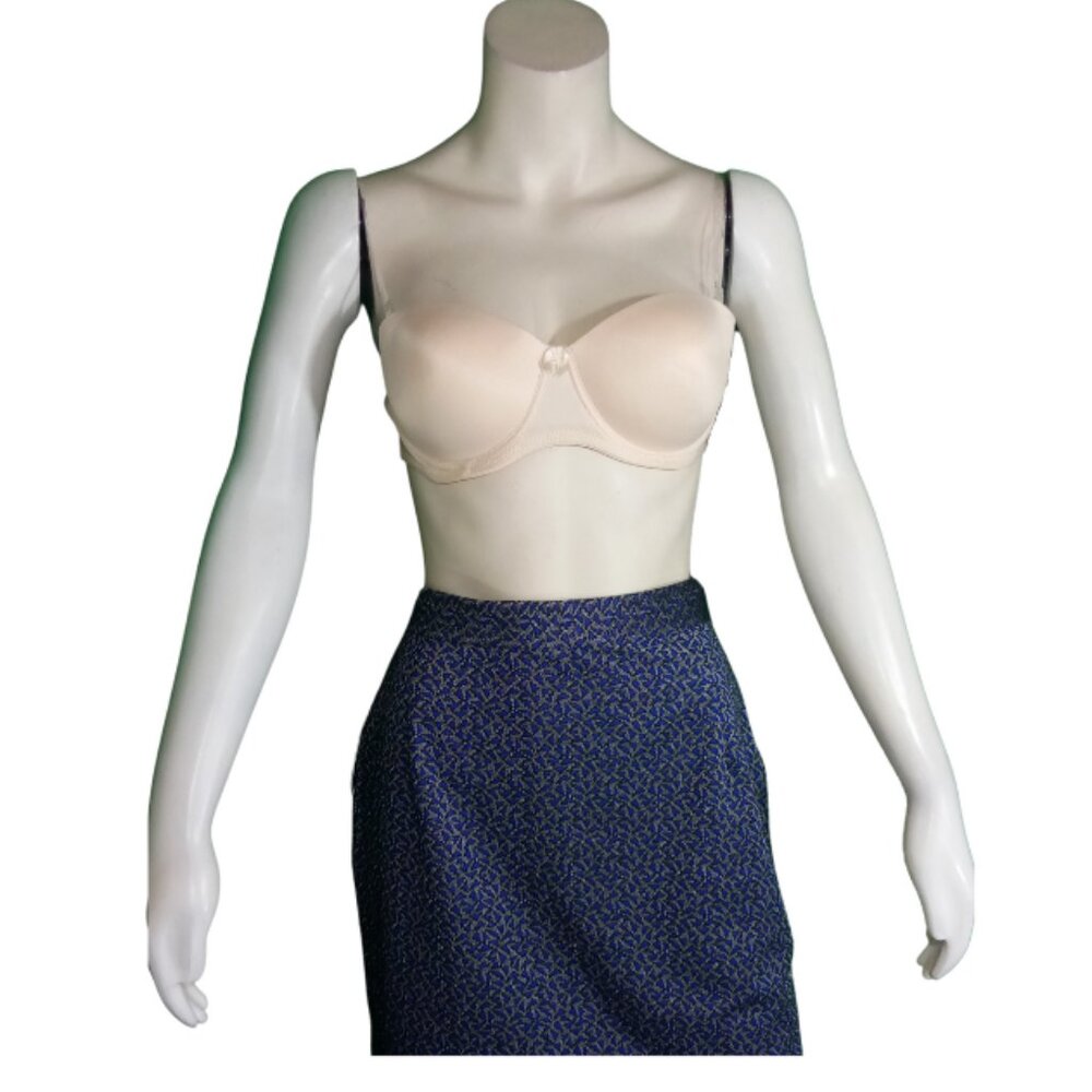 Women Cream Padded Bra with sheer straps